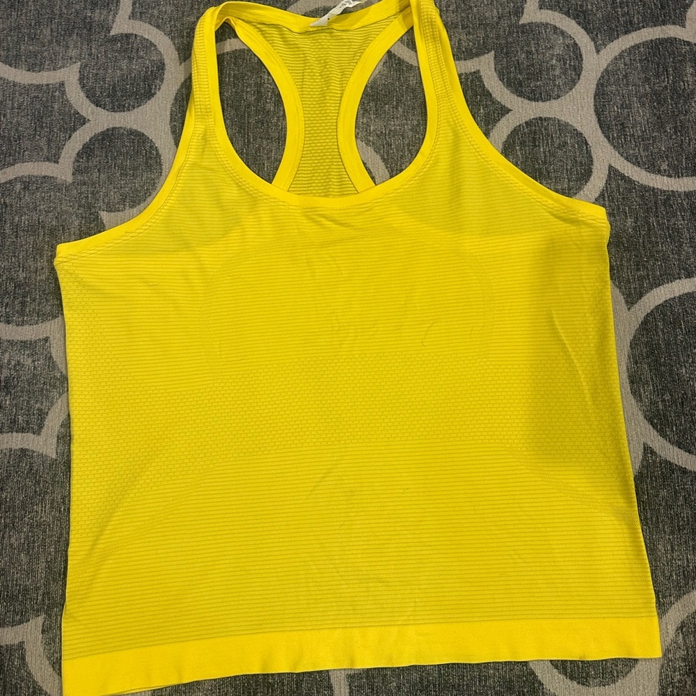 lululemon athletica bright yellow swiftly  Tank Top